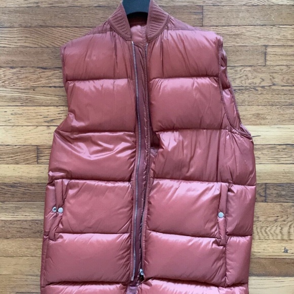Rick Owens Glitter Down Puffer Liner Vest Rust sz46 Runway Rare